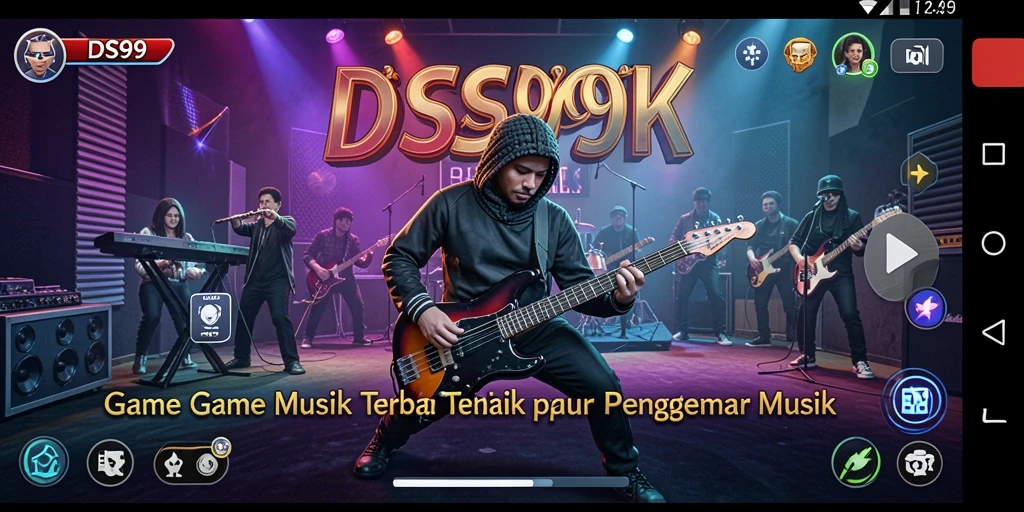 Tampilan gameplay DS99 yang menakjubkan dengan berbagai lagu.