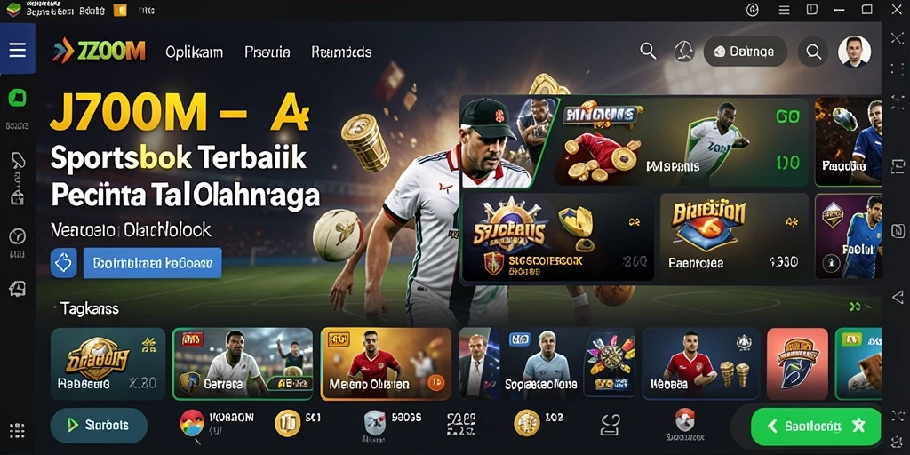 Tampilan menarik dari aplikasi J200M dengan banyak pilihan taruhan.