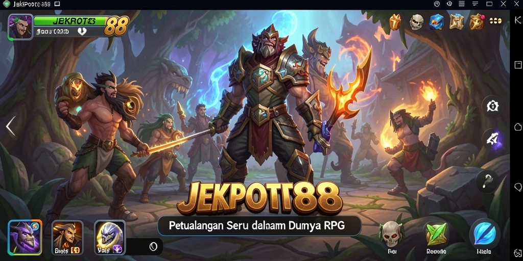 Gameplay seru di JEKPOT88 dengan pertarungan epik dan karakter menarik.