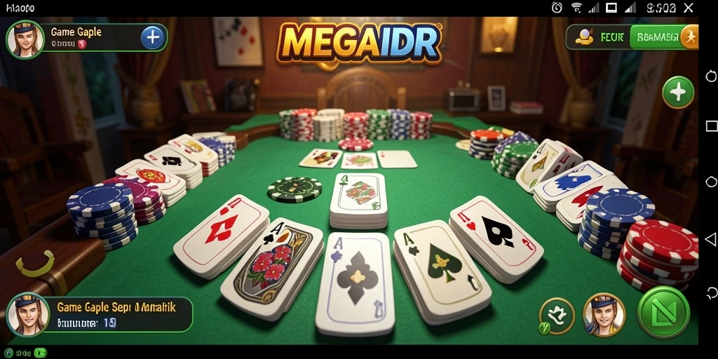 Tangkapan layar menunjukkan gameplay seru Gaple di MEGAIDR.