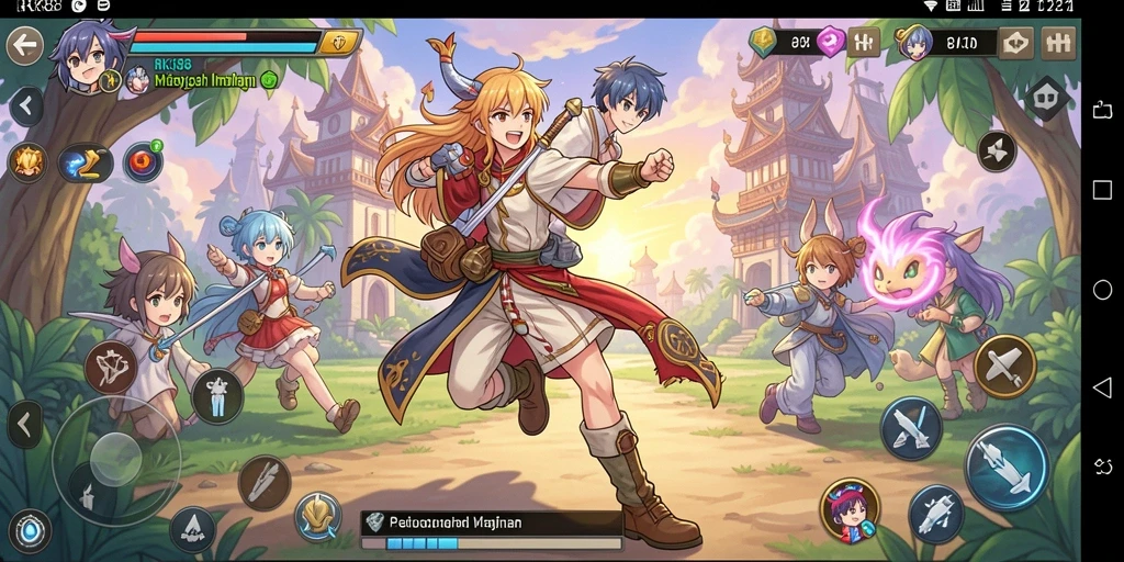 Tampilan gameplay RK88 menampilkan karakter Anime yang penuh aksi dan petualangan seru.