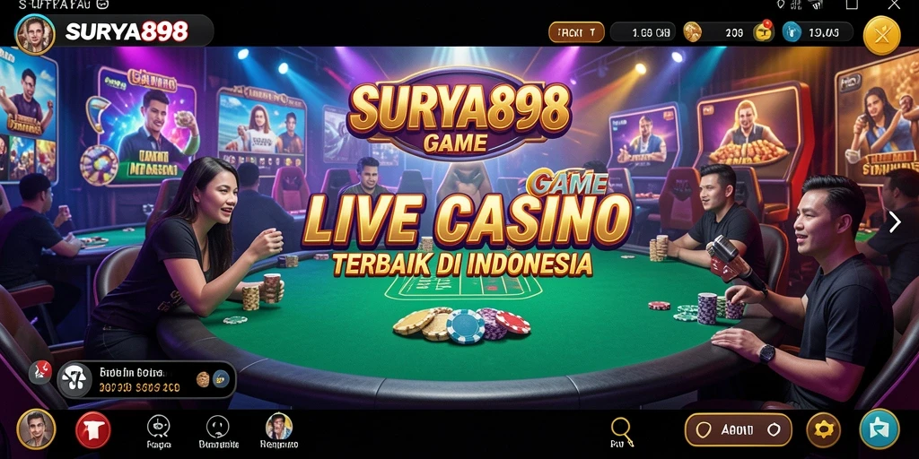 Tampilan permainan Live Casino yang mendebarkan dalam SURYA898.