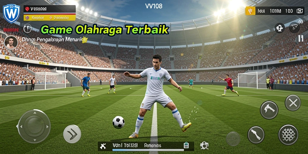 Tangkapan layar gameplay <strong>VW108</strong> menunjukkan momen seru pertandingan olahraga.